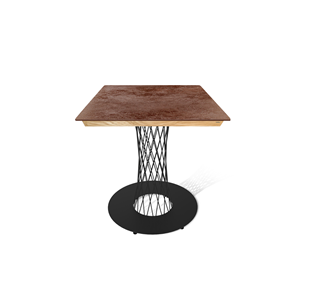 Керамический кухонный стол SHT-TU3-1/ТT8 60/60 (черный муар/прозрачный лак/коричневая сепия) в Рязани