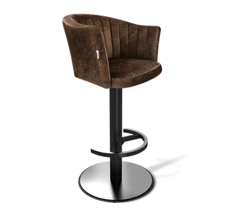 Барный стул SHT-ST42-1 / SHT-S137 (кофейный трюфель/стальной/черный муар) в Рязани