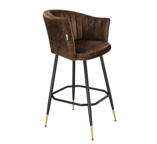 Барный стул SHT-ST42-1 / SHT-S148 (кофейный трюфель/черный муар/золото) в Рязани