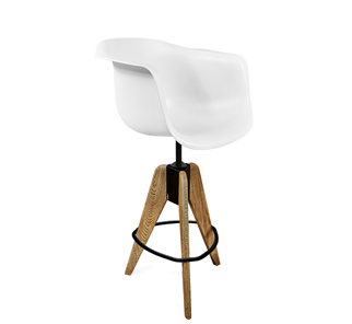 Барный стул SHT-ST31/S92 (белый/брашированный коричневый/черный муар) в Рязани