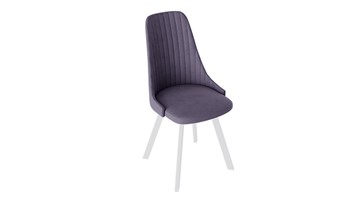 Обеденный стул Франк (паук) исп2 (Белый матовый/Микровелюр Фиолетовый) в Рязани