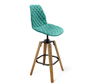 Барный стул SHT-ST29-С12/S93 (голубая лагуна/брашированный коричневый/черный муар) в Рязани