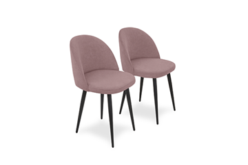 Комплект из 2-х обеденных стульев Brendoss Лайт розовый черные ножки в Рязани