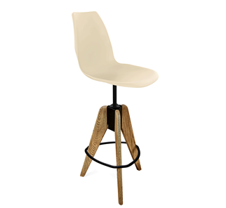 Барный стул SHT-ST29/S92 (бежевый ral1013/брашированный коричневый/черный муар) в Рязани