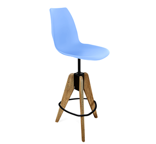 Барный стул SHT-ST29/S92 (голубой pan 278/брашированный коричневый/черный муар) в Рязани