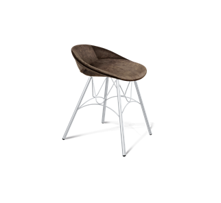 Обеденный стул SHT-ST19-SF1 / SHT-S100 (кофейный трюфель/хром лак) в Рязани