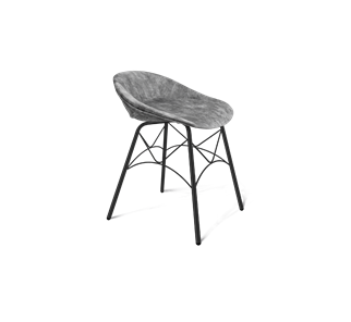 Обеденный стул SHT-ST19-SF1 / SHT-S107 (дымный/черный муар) в Рязани