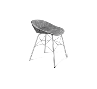 Обеденный стул SHT-ST19-SF1 / SHT-S107 (дымный/хром лак) в Рязани
