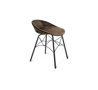 Обеденный стул SHT-ST19-SF1 / SHT-S107 (кофейный трюфель/черный муар) в Рязани