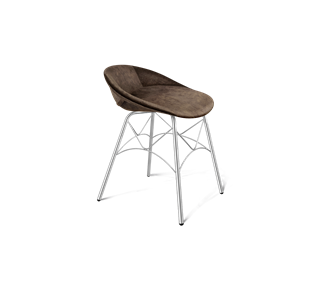 Обеденный стул SHT-ST19-SF1 / SHT-S107 (кофейный трюфель/хром лак) в Рязани