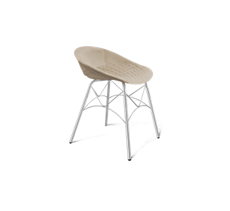 Обеденный стул SHT-ST19-SF1 / SHT-S107 (ванильный крем/хром лак) в Рязани
