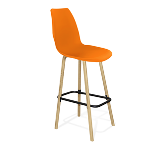 Барный стул SHT-ST29/S94 (оранжевый ral2003/прозрачный лак/черный муар) в Рязани