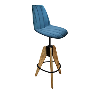 Барный стул SHT-ST29-C1/S92 (морская глубина/брашированный коричневый/черный муар) в Рязани
