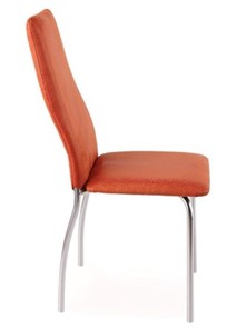 Обеденный стул Волна, каркас хром люкс, нубук -  оранжевый в Рязани