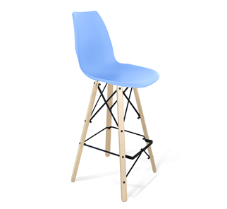 Барный стул SHT-ST29/S80 (голубой pan 278/прозрачный лак/черный) в Рязани