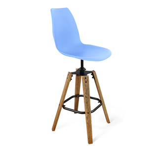 Барный стул SHT-ST29/S93 (голубой pan 278/брашированный коричневый/черный муар) в Рязани