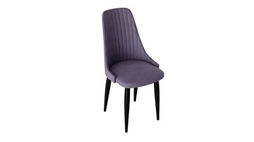 Обеденный стул Франк (конус) исп2 (Черный матовый/Микровелюр Фиолетовый) в Рязани