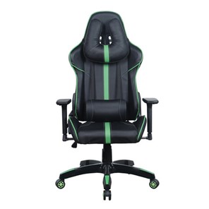 Кресло компьютерное Brabix GT Carbon GM-120 (две подушки, экокожа, черное/зеленое) 531929 в Рязани