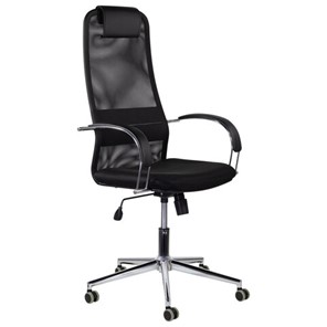 Компьютерное кресло Brabix Premium Pilot EX-610 CH (хром, ткань-сетка, черное) 532417 в Рязани