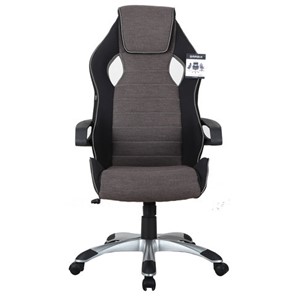 Кресло офисное Brabix Techno GM-002 (ткань, черное/серое, вставки белые) в Рязани