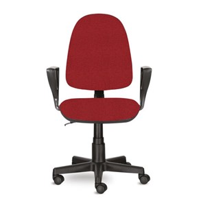 Кресло компьютерное Brabix Prestige Ergo MG-311 (регулируемая эргономичная спинка, ткань, красное) 532424 в Рязани