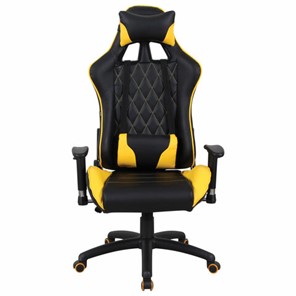 Кресло компьютерное Brabix GT Master GM-110 (две подушки, экокожа, черное/желтое) 531927 в Рязани