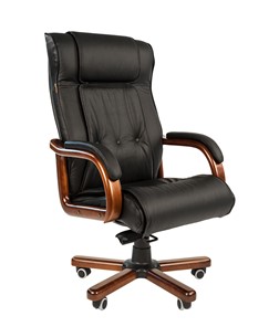 Офисное кресло CHAIRMAN 653 кожа черная в Рязани