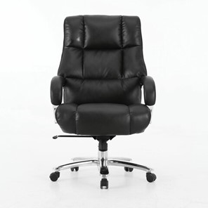 Кресло офисное Brabix Premium Bomer HD-007 (рециклированная кожа, хром, черное) 531939 в Рязани