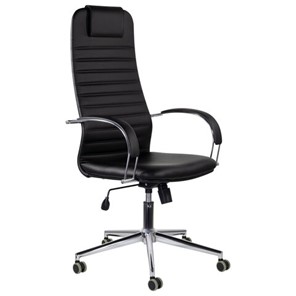 Компьютерное кресло Brabix Premium Pilot EX-610 CH (хром, кожзам, черное) 532418 в Рязани