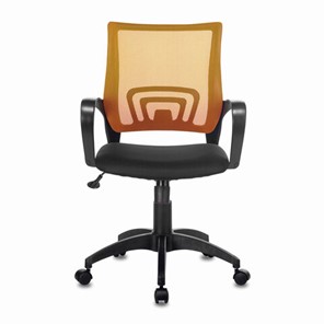 Кресло офисное Brabix Fly MG-396 (с подлокотниками, сетка, оранжевое/черное) 532084 в Рязани