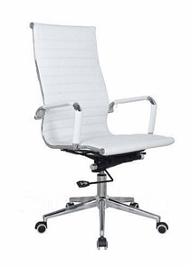Офисное кресло В108 экокожа / хром, White ( белый) в Рязани