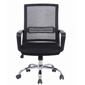 Компьютерное кресло Brabix Daily MG-317 (с подлокотниками, хром, черное) 531833 в Рязани