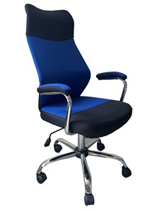 Кресло компьютерное C168 черный/синий в Рязани