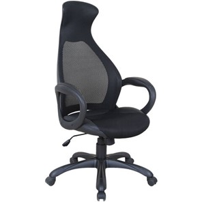 Кресло компьютерное Brabix Premium Genesis EX-517 (пластик черный, ткань/экокожа/сетка черная)   531574 в Рязани