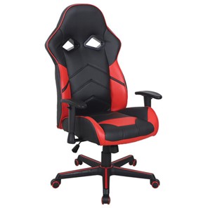 Офисное кресло BRABIX "Storm GM-006", регулируемые подлокотники, экокожа, черное/красное, 532500 в Рязани