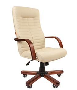 Кресло офисное CHAIRMAN 480 WD, экокожа, цвет бежевый в Рязани