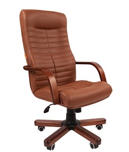 Кресло компьютерное CHAIRMAN 480 WD, экокожа, цвет коричневый в Рязани