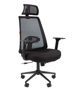 Кресло компьютерное CHAIRMAN 535 BLACK Сетчатый акрил черный / Полиэстер черный в Рязани