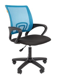 Офисное кресло CHAIRMAN 696 black LT, голубое в Рязани