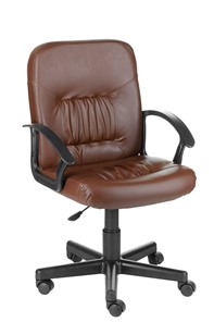 Кресло офисное Чат кожзам коричневый в Рязани