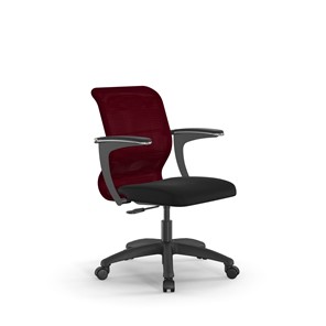 Офисное кресло SU-M-4/подл.160/осн.005 бордовый/черный в Рязани