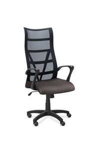 Кресло офисное Топ, сетка/ткань Bahama / черная/серая в Рязани