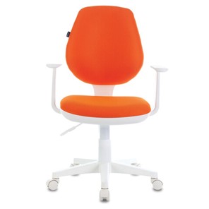 Кресло Brabix Fancy MG-201W (с подлокотниками, пластик белый, оранжевое) 532410 в Рязани