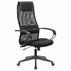 Кресло офисное Brabix Premium Stalker EX-608 PL (ткань-сетка/кожзам, черное) в Рязани