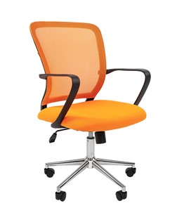 Кресло компьютерное CHAIRMAN 698 CHROME new Сетка TW-66 (оранжевый) в Рязани