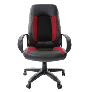 Кресло Brabix Strike EX-525 (экокожа черная, ткань черная/бордовая, TW) в Рязани