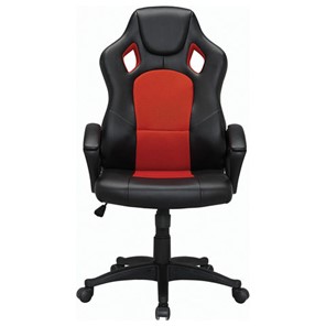 Кресло компьютерное Brabix Rider EX-544 (экокожа черная/ткань красная) 531583 в Рязани