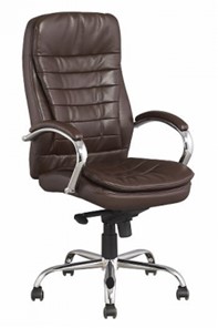 Кресло J 9031-1 экокожа /хром, коричневый в Рязани