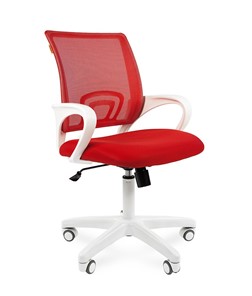 Кресло офисное CHAIRMAN 696 white, ткань, цвет красный в Рязани