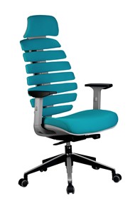 Кресло компьютерное Riva Chair SHARK (Лазурный/серый) в Рязани